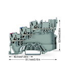 3-conductor sensor terminal block; for PNP (positive) switching sensors; 1 mm²; Push-in CAGE CLAMP®; 1,00 mm²; gray