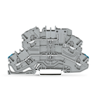 Double-deck carrier terminal block; N/L; upper-deck base; for DIN-rail 35 x 15 and 35 x 7.5; 2.5 mm²; Push-in CAGE CLAMP®; 2,50 mm²; gray