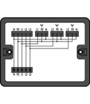 Distribution box; Three-phase to single-phase current (400 V/230 V); 1 input; 4 outputs; Cod. A; MIDI; black