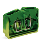 2-conductor center terminal block; without push-buttons; 2.5 mm²; CAGE CLAMP®; 2,50 mm²; green-yellow