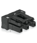 Socket for PCBs; angled; 3-pole; Cod. A; black