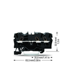 3-conductor through terminal block; 4 mm²; suitable for Ex e II applications; side and center marking; for DIN-rail 35 x 15 and 35 x 7.5; Push-in CAGE CLAMP®; 4,00 mm²; black