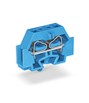 2-conductor terminal block; suitable for Ex i applications; without push-buttons; with snap-in mounting foot; for plate thickness 0.6 - 1.2 mm; Fixing hole 3.5 mm Ø; 4 mm²; CAGE CLAMP®; 4,00 mm²; blue