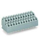 Double-deck PCB terminal block; push-button; 1.5 mm²; Pin spacing 5 mm; 2 x 8-pole; Push-in CAGE CLAMP®; 1,50 mm²; agate gray
