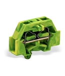 2-conductor terminal block; without push-buttons; with snap-in mounting foot; for plate thickness 0.6 - 1.2 mm; Fixing hole 3.5 mm Ø; 2.5 mm²; CAGE CLAMP®; 2,50 mm²; green-yellow