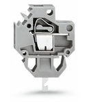 Feedthrough terminal block; Conductor/solder/crimp quick disconnect terminal; Plate thickness: 2.5 mm; 4 mm²; Pin spacing 6 mm; 1-pole; CAGE CLAMP®; 4,00 mm²; gray