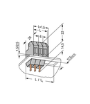 Feedthrough terminal block; Conductor/solder/crimp quick disconnect terminal; Plate thickness: 2.5 mm; 4 mm²; Pin spacing 6 mm; 1-pole; CAGE CLAMP®; 4,00 mm²; gray