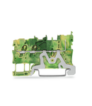 2-conductor/1-pin ground carrier terminal block; for DIN-rail 35 x 15 and 35 x 7.5; Push-in CAGE CLAMP®; 1,00 mm²; green-yellow