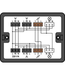 Distribution box; Two-way circuit; 1 input; 7 outputs; Cod. A, S; MIDI; black