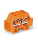 4-conductor terminal block; without push-buttons; with fixing flange; for screw or similar mounting types; Fixing hole 3.2 mm Ø; 4 mm²; CAGE CLAMP®; 4,00 mm²; orange