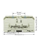 Stud terminal block; 70 mm²; with 2 stud bolts M8; 70,00 mm²; light gray