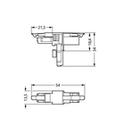 T-distribution connector; 2-pole; Cod. B; 1 input; 2 outputs; 2 locking levers; gray