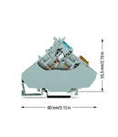 3-conductor sensor supply terminal block; with colored conductor entries; 2.5 mm²; CAGE CLAMP®; 2,50 mm²; gray