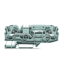 2-conductor through terminal block; 6 mm²; with test option; same profile as 2-conductor disconnect terminal block; side and center marking; for DIN-rail 35 x 15 and 35 x 7.5; Push-in CAGE CLAMP®; 6,00 mm²; gray