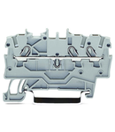 3-conductor through terminal block; 1 mm²; for Ex e II and Ex i applications; side and center marking; for DIN-rail 35 x 15 and 35 x 7.5; Push-in CAGE CLAMP®; 1,00 mm²; blue