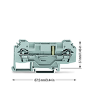 2-conductor through terminal block; 6 mm²; with test option; for 4 mm Ø test plugs; same profile as 2-conductor disconnect terminal block; lateral marker slots; for DIN-rail 35 x 15 and 35 x 7.5; CAGE CLAMP®; 6,00 mm²; gray