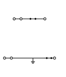 3-conductor, double-deck terminal block; green-yellow conductor entry; for DIN-rail 35 x 15 and 35 x 7.5; 2.5 mm²; CAGE CLAMP®; 2,50 mm²; gray