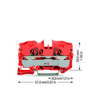 2-conductor through terminal block; 10 mm²; suitable for Ex e II applications; side and center marking; for DIN-rail 35 x 15 and 35 x 7.5; Push-in CAGE CLAMP®; 10,00 mm²; orange