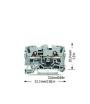 Component terminal block; 2-conductor; with diode 1N5408; anode, right side; for DIN-rail 35 x 15 and 35 x 7.5; 4 mm²; Push-in CAGE CLAMP®; 4,00 mm²; gray