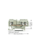 3-conductor through terminal block; 1.5 mm²; suitable for Ex e II applications; center marking; for DIN-rail 35 x 15 and 35 x 7.5; CAGE CLAMP®; 1,50 mm²; light gray