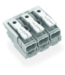 Lighting connector; push-button, external; without ground contact; 3-pole; Lighting side: for solid conductors; Inst. side: for all conductor types; max. 2.5 mm²; Surrounding air temperature: max 85°C (T85); 2,50 mm²; white