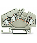 3-conductor through terminal block; 4 mm²; suitable for Ex e II applications; center marking; for DIN-rail 35 x 15 and 35 x 7.5; CAGE CLAMP®; 4,00 mm²; light gray