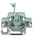 Component terminal block; double-deck; with 2 diodes 1N4007; Bottom anode; for DIN-rail 35 x 15 and 35 x 7.5; 2.5 mm²; CAGE CLAMP®; 2,50 mm²; gray