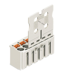 1-conductor female plug; Gripping plate; direct marking; 2.5 mm²; Pin spacing 5 mm; 6-pole; 2,50 mm²; light gray