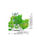 2-conductor/2-pin, double-deck carrier terminal block; 2-conductor/2-pin ground terminal block; PE; internal commoning; suitable for Ex nA applications; for DIN-rail 35 x 15 and 35 x 7.5; 2.5 mm²; Push-in CAGE CLAMP®; 2,50 mm²; green-yellow