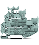 1-conductor/1-pin double deck receptacle terminal block; Through/through terminal block; L/N; with marker carrier; suitable for Ex nA applications; for DIN-rail 35 x 15 and 35 x 7.5; 2.5 mm²; Push-in CAGE CLAMP®; 2,50 mm²; gray