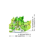 2-conductor/2-pin, double-deck carrier terminal block; 2-conductor/2-pin ground terminal block; PE; internal commoning; suitable for Ex nA applications; for DIN-rail 35 x 15 and 35 x 7.5; 2.5 mm²; Push-in CAGE CLAMP®; 2,50 mm²; green-yellow