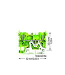 2-pin ground carrier terminal block; for DIN-rail 35 x 15 and 35 x 7.5; 2,50 mm²; green-yellow