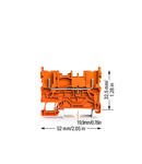 2-pin carrier terminal block; for DIN-rail 35 x 15 and 35 x 7.5; orange