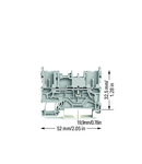 2-pin carrier terminal block; for DIN-rail 35 x 15 and 35 x 7.5; gray