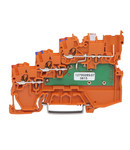 3-conductor sensor supply terminal block; LED (green); with pluggable signal level; 1 mm²; Push-in CAGE CLAMP®; 1,00 mm²; orange