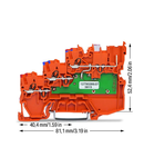 3-conductor sensor supply terminal block; LED (green); with pluggable signal level; 1 mm²; Push-in CAGE CLAMP®; 1,00 mm²; orange