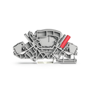 2-conductor through terminal block; 6 mm²; with touch-proof test socket; for 4 mm Ø test plugs; side and center marking; for DIN-rail 35 x 15 and 35 x 7.5; Push-in CAGE CLAMP®; 6,00 mm²; gray