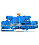 Double-deck disconnect terminal block; with pivoting knife disconnect; same profile as double-deck, double-disconnect terminal block; for DIN-rail 35 x 15 and 35 x 7.5; 2.5 mm²; Push-in CAGE CLAMP®; 2,50 mm²; blue