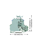 Double-deck terminal block; Ground conductor/through terminal block; PE/N; with marker carrier; for DIN-rail 35 x 15 and 35 x 7.5; 2.5 mm²; Push-in CAGE CLAMP®; 2,50 mm²; gray