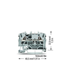 2-conductor through terminal block; 2.5 mm²; suitable for Ex e II applications; side and center marking; for DIN-rail 35 x 15 and 35 x 7.5; Push-in CAGE CLAMP®; 2,50 mm²; gray