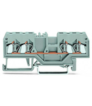 4-conductor through terminal block; 2.5 mm²; center marking; for DIN-rail 35 x 15 and 35 x 7.5; CAGE CLAMP®; 2,50 mm²; gray