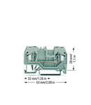 2-conductor through terminal block; 2.5 mm²; center marking; for DIN-rail 35 x 15 and 35 x 7.5; CAGE CLAMP®; 2,50 mm²; gray