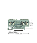 3-conductor through terminal block; 2.5 mm²; center marking; for DIN-rail 35 x 15 and 35 x 7.5; CAGE CLAMP®; 2,50 mm²; gray