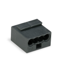 MICRO PUSH WIRE® connector for junction boxes; for solid conductors; 0.8 mm Ø; 4-conductor; dark gray housing; light gray cover; Surrounding air temperature: max 60°C; 0,80 mm²; dark gray