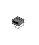 MICRO PUSH WIRE® connector for junction boxes; for solid conductors; 0.8 mm Ø; 4-conductor; dark gray housing; light gray cover; Surrounding air temperature: max 60°C; 0,80 mm²; dark gray