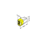 PUSH WIRE® connector for junction boxes; for solid and stranded conductors; max. 2.5 mm²; 2-conductor; transparent housing; yellow cover; Surrounding air temperature: max 60°C; 2,50 mm²