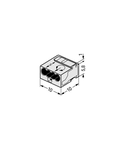 MICRO PUSH WIRE® connector for junction boxes; for solid conductors; 0.8 mm Ø; 4-conductor; light gray housing; light gray cover; Surrounding air temperature: max 60°C; light gray