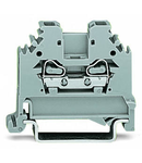 2-conductor through terminal block; 2.5 mm²; lateral marker slots; for DIN-rail 35 x 15 and 35 x 7.5; CAGE CLAMP®; 2,50 mm²; gray