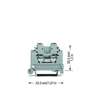 2-conductor through terminal block; 2.5 mm²; lateral marker slots; for DIN-rail 35 x 15 and 35 x 7.5; CAGE CLAMP®; 2,50 mm²; gray