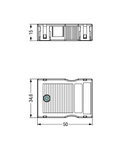 Strain relief housing; 3-pole; for 2 cables; 8.0 … 11.5 mm; 55 mm; black